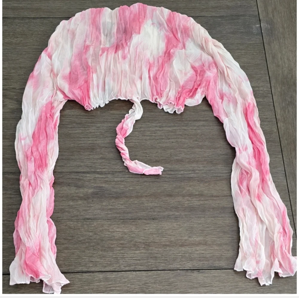 Hot & Delicious Vintage Pink and White Tie-Dye Pants Set, Size Large - Picture 8 of 16